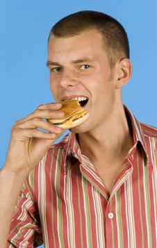Man East Burger Stock Photo Man East Burger Stock Photo