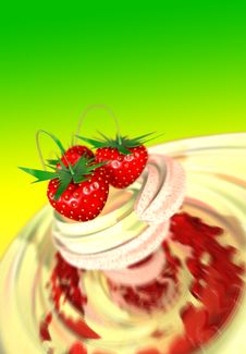 Strawberry In A Cream Stock Photos Strawberry In A Cream Stock Photos