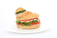 Bread Burger Bun Sandwich On A Plate Royalty Free Stock Image Bread Burger Bun Sandwich On A Plate Royalty Free Stock Image