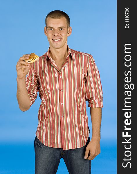 Man with burger