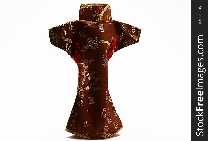 Isolated brown chinese mini attire