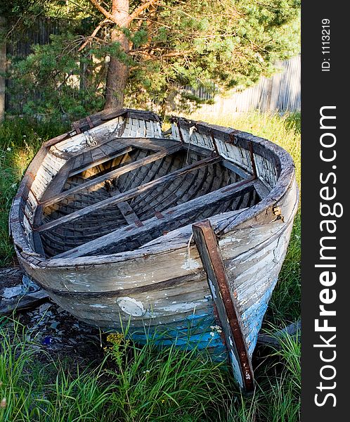 Old ruined boat. Old ruined boat