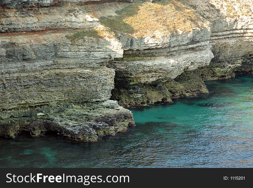 Precipitous cliffs and sea