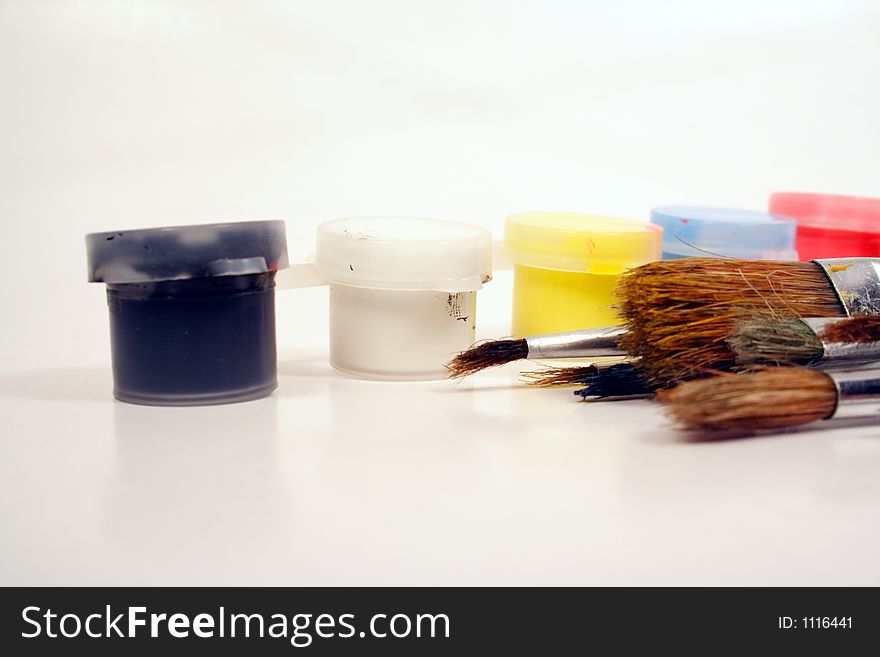 Paints and brushes