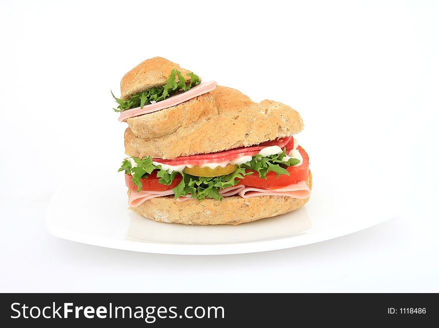 Bread burger bun sandwich on a plate