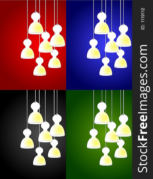Lamps with colorful background. Lamps with colorful background
