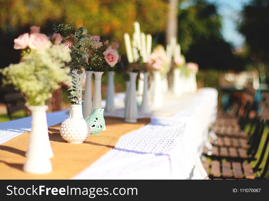 White And Beige Table Arrangement