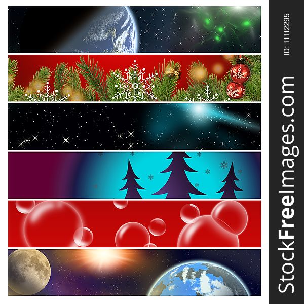 Six different banners for website. Six different banners for website