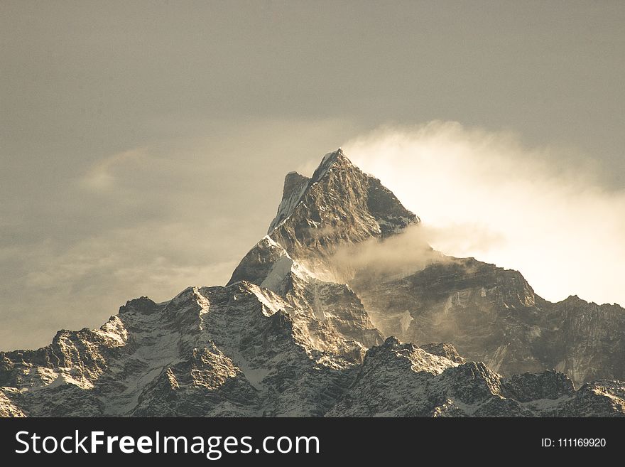 Fog Covered Mountain Wallpaper