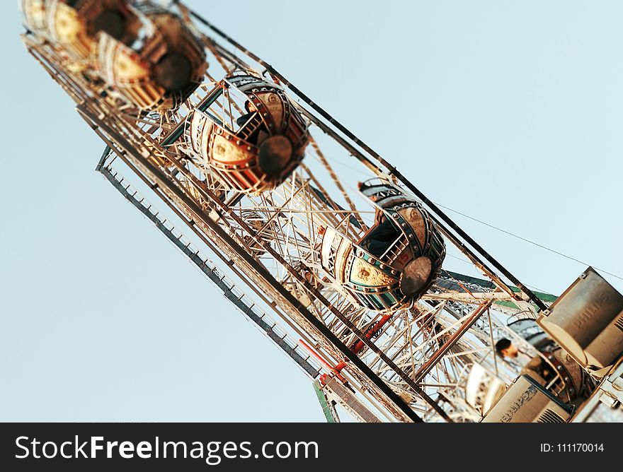Ferris Wheel in Worms Eye View Photography