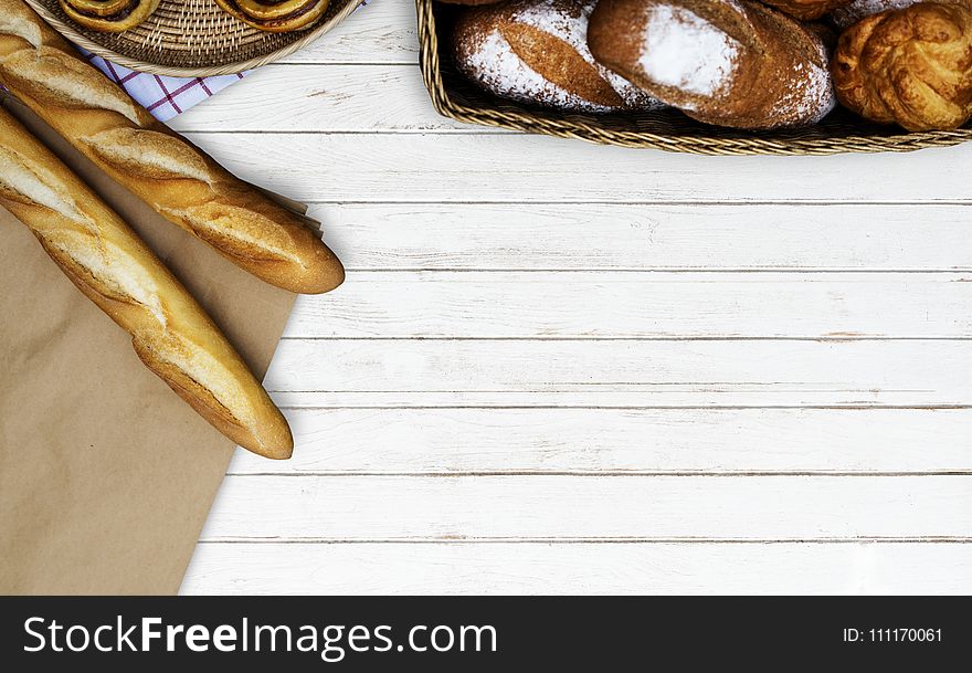 Baked Bread On Table Top