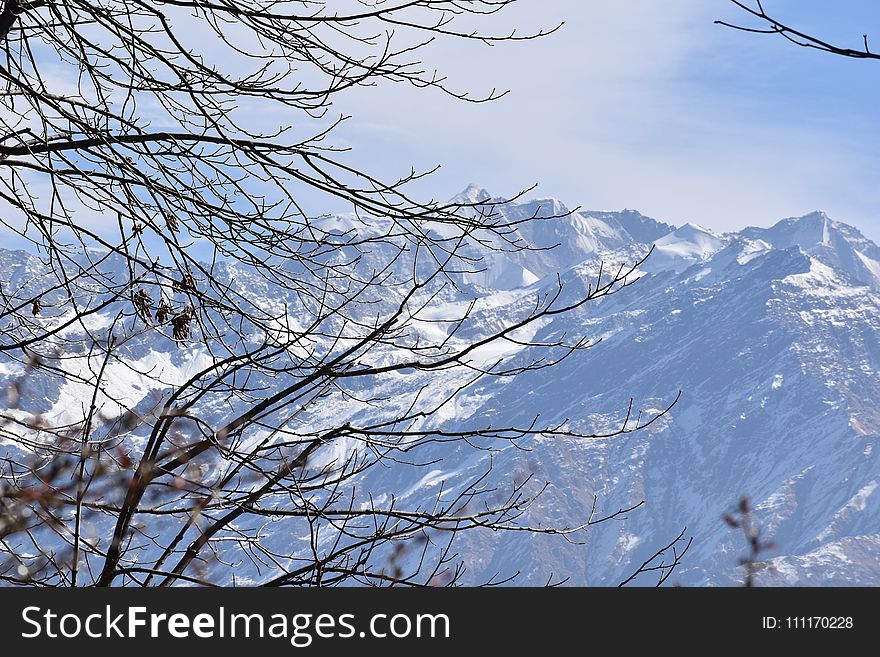 Areal Photograph of Snowy Mountains