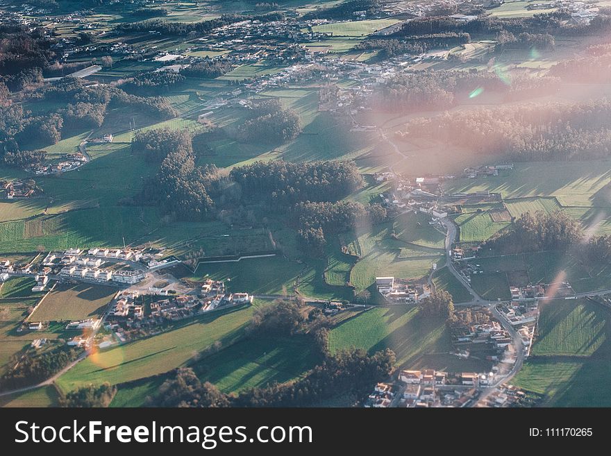 Aerial View of Town