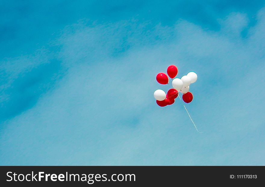 White and Red Balloons