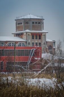 Old Factory Building In The Winter Stock Photos Old Factory Building In The Winter Stock Photos