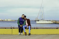 Free Man And Woman Sitting Stock Photography - 111364622