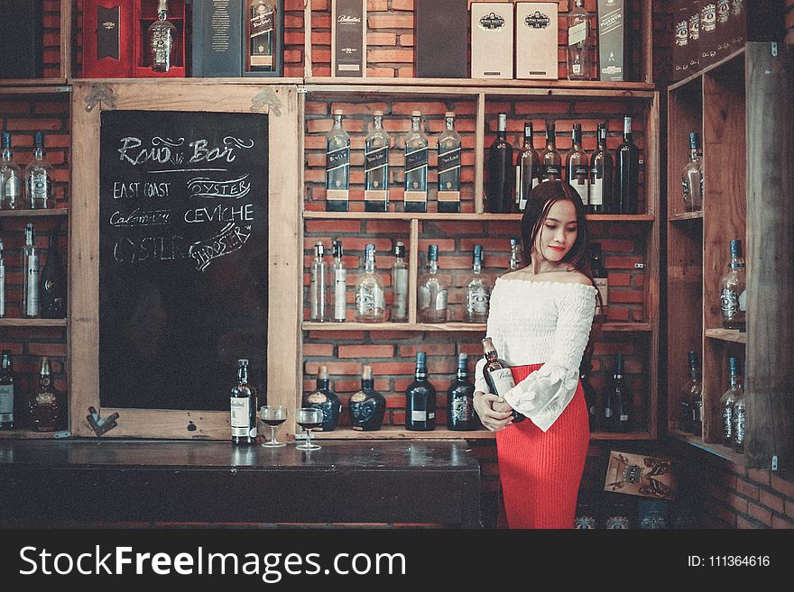 Woman with Alcoholic Beverages