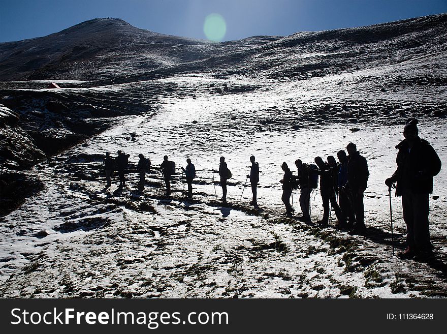 Silhouette Of Hikers