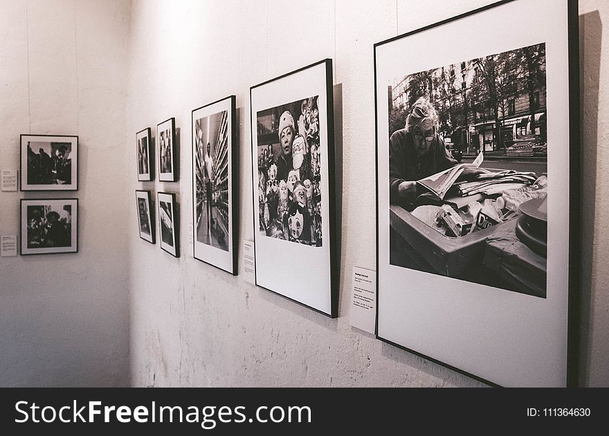 Photography of Grayscale Portraits on Wall