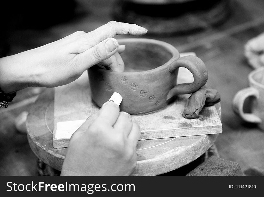 Black And White, Hand, Monochrome Photography, Coffee Cup