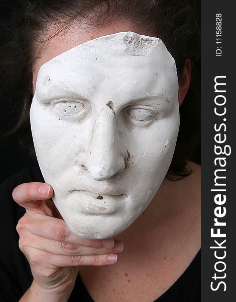 A white mask with girl