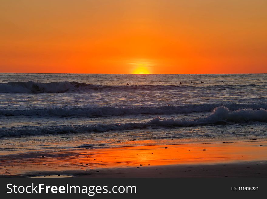 White Shoreline during Golden Hour