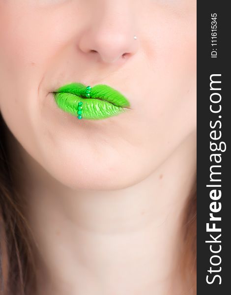 Woman in Green Lipstick