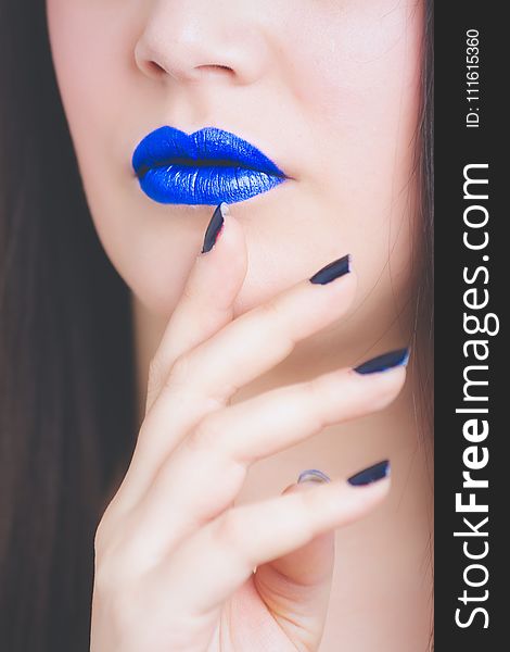 Woman With Blue Lipstick