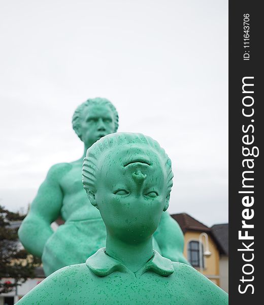 Green, Statue, Sculpture, Head