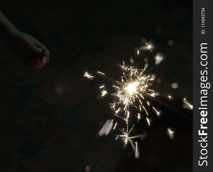 Sparkler, Fireworks, Darkness, Lighting