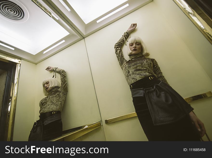 Woman Wearing Gray Long-sleeved Shirt