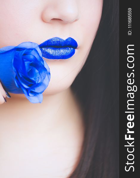Blue Lipstick and Blue Rose