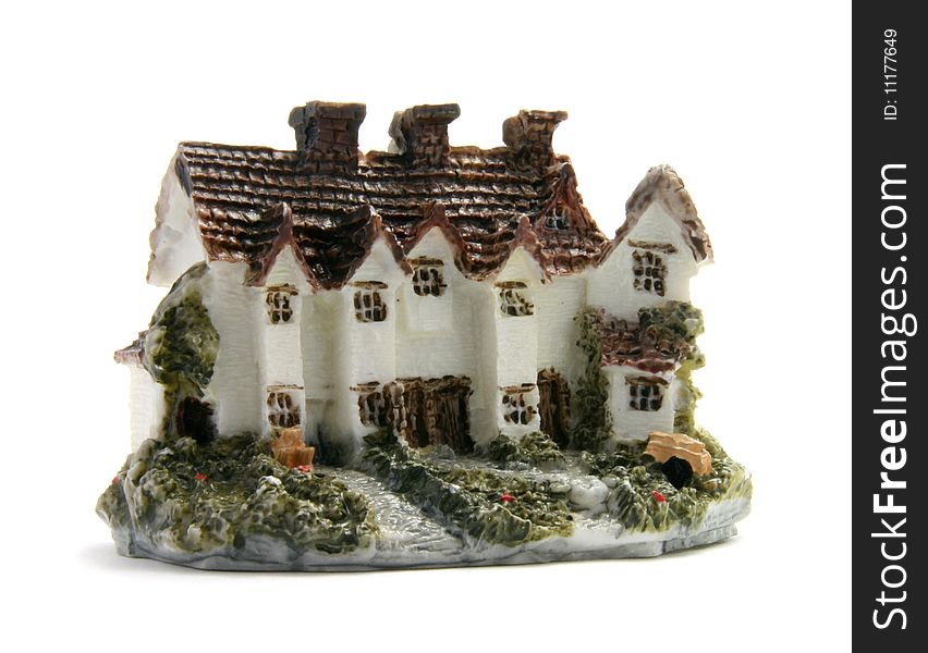 Model of the rural english house isolated on white