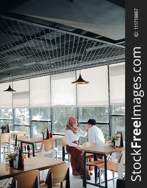 Restaurant, Ceiling, Interior Design, Furniture