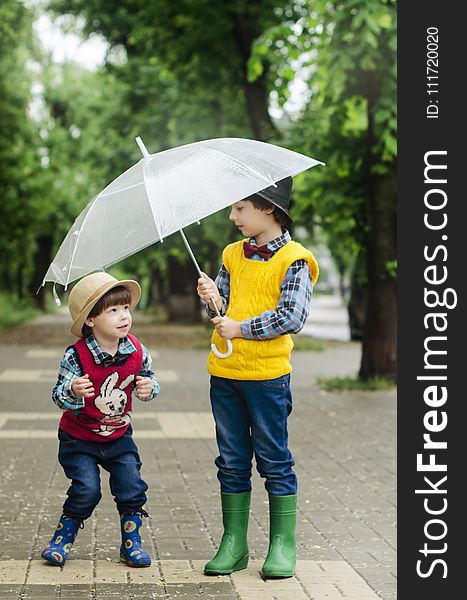 Umbrella, Yellow, Fashion Accessory, Child
