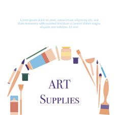 Art Supplies Circle Concept Royalty Free Stock Photography