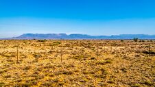 Endless Wide Open Landscape Of The Semi Desert Karoo Region In Free State And Eastern Cape Royalty Free Stock Photography