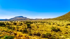 Endless Wide Open Landscape Of The Semi Desert Karoo Region In Free State And Eastern Cape Royalty Free Stock Photography