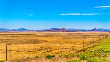 Endless Wide Open Landscape Of The Semi Desert Karoo Region In Free State And Eastern Cape Royalty Free Stock Image