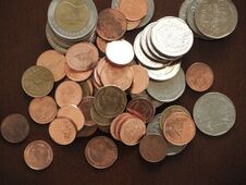 Thailand Money. Coins In Frame Background. Stock Image