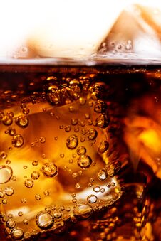 Cola With Ice Cubes Stock Images
