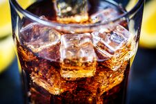 Cola With Ice Cubes Royalty Free Stock Photo