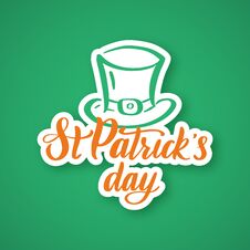 Saint Patrick`s Day. Hand Drawn Typography Sticker Royalty Free Stock Photos
