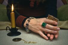 Tarot Cards. Future Reading. Fortune Teller Concept. Royalty Free Stock Photo