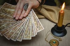 Tarot Cards. Future Reading. Fortune Teller Concept. Royalty Free Stock Images