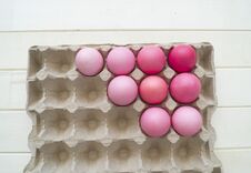 Easter.Pastel Colored Eggs.Spring Composition.Flat Ley. Royalty Free Stock Photo