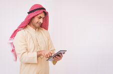 Arab Businessman Useing On A Mobile Phone Stock Photography