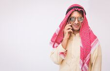 Arab Businessman Useing On A Mobile Phone Stock Photos Arab Businessman Useing On A Mobile Phone Stock Photos