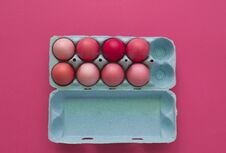 Pink Easter Eggs.Easter.Pastel Shades.Shades Of Pink.Pink Background. Stock Photography