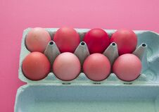 Pink Easter Eggs.Easter.Pastel Shades.Shades Of Pink.Pink Background. Royalty Free Stock Photography